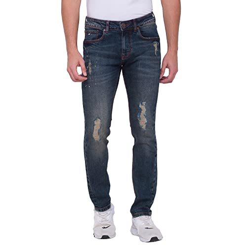 Image of Being Human Blue Slim Straight Fit Men's Denims Clothing