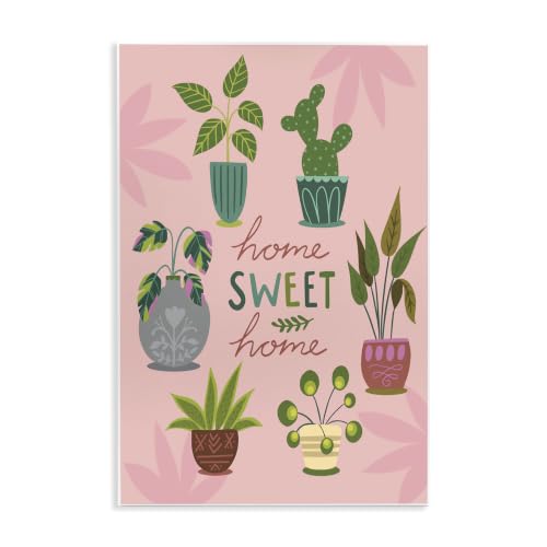 Stupell Industries Home Sweet Home Charming Potted House Plants, Design by Louise Allen