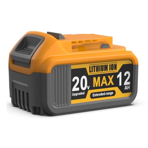 KIGWOF 1-Pack 12Ah Replacement Compatible with Dewalt 20V Max Battery High Capacity Batteries 20 Volt Baterías Cordless Power Tools DCB205 DCB203 DCB200 DCB201 DCB204 DCB206 DCB207