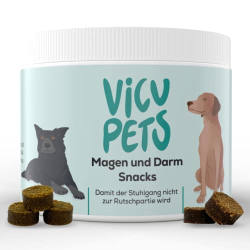 Vicupets gesunde Magen und Darm Snacks für Hunde - aus Kaltextraktion - mit Ulmenrinde Paste Hund , Calendula, Kamille, Salbei, Oregano, Thymian, Kurkuma, Trockenmoor, Rosmarinöl 300g