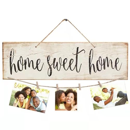 Umimiss Plaque « New Home » - Panneau « Home Sweet Home », support photo à suspendre pour...