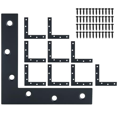 Équerres d'angle plates L 120mm acier inoxydable noir pour table - 2