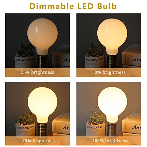 Image of G30 LED Globe Light Bulbs, E26 Base, Warm White 2700K, 2 Pack