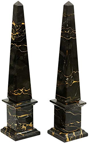 CBAM OBELISCO - Clásico mármol negro portoro Black Marble Classic Obelisk Home Design H.30 cm Cover