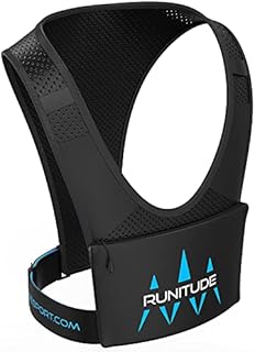 Runitude Running Phone Holder Vest | Chest Pouch | Train Lightweight | Key Clip Holder | Light Straps | Waterproof | Reflective | Men & Women