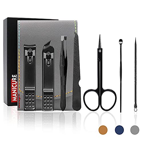 Maniküre-/Pediküre-Set, Edelstahl, mit Maniküre- und Augenbrauenpflege, 4-7-teiliges Set, Grau