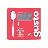 [100 Pack] Heavyweight Disposable Clear Plastic Teaspoons