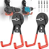 AIYOTAR Large Strong Magnetic Hooks Heavy Duty Garage Big Magnet Hooks Extra Strength Magnetic Utility Storage Hook Hanger with Anti Slip Coating for Garden Indoor Outdoor Hanging Tools 2 Pcs Orange