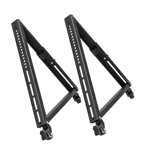 Support télévision robuste roulettes OUNONA en métal noir de style industriel