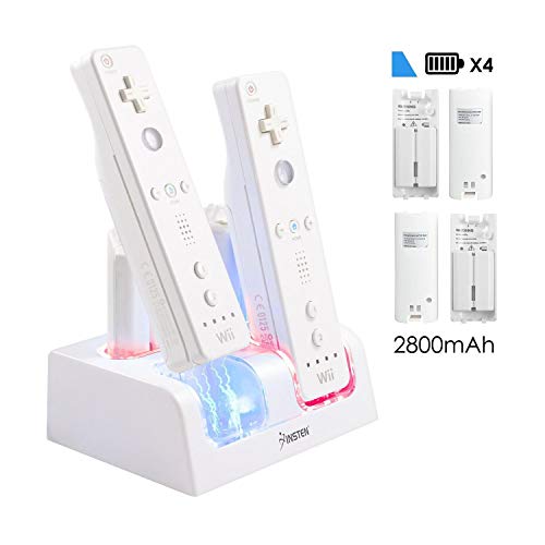 Insten 4 in 1 Battery Charger for Wii , 4-Port Remote Charging Station