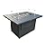 Erotr Rectangle Propane Fire Pit Table: 43'' Patio Gas Fire Table 50000 BTU - Rustproof Aluminum Tabletop Firepit Wind Guard Glass Beads - Outdoor Heating for Dining Party Garden Deck - Dark Gray