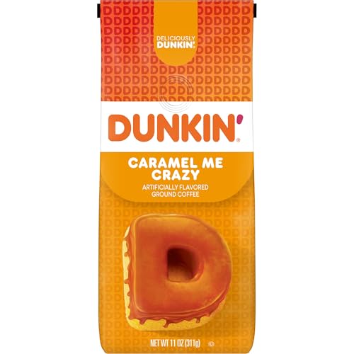 Dunkin' Caramel Me Crazy Flavored Ground Coffee, 11 Ounces