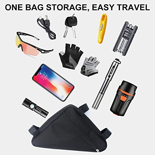 Bicycle Triangle Bag, Waterproof Frame Bag, Triangle Bag Bicycle, Frame Bag, Frame Triangle Bag, Tool Bag Rod Ideal for Lock Tools Rain Jacket - Image 4
