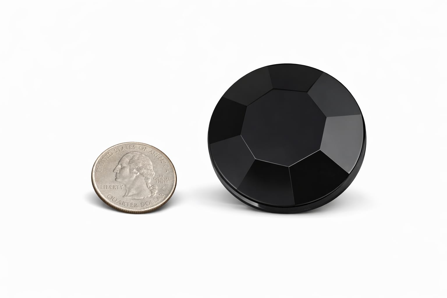 Allstarco 45mm Large Acrylic Cosplay Gems Flat Back Plastic Rhinestones For Jewelry Making, Costumes, Scrapbooking, Props, Crafts Embelishments 2PCS (Jet Black H101)