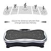 Real Relax Mini Vibration Plate Exercise Machine Full Whole Body Workout Home Massager and Fitness Platform Weight Loss & Toning, with Resistance Band，Remote Control and Support 330Ibs，Silver
