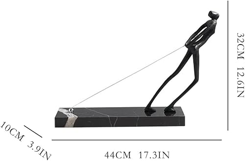 Escultura de estatua de feng shui chino, estilo moderno, arte creativo, cuerda de mármol, metal, adornos personales, oficina, hotel, sala de estar,