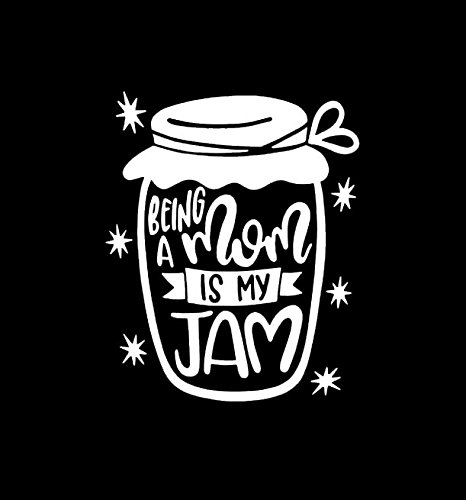 Makarios LLC Mom is My jam Decal Vinyl Sticker Cars Trucks Vans Walls Laptop MKR| White |5.5 x 4.5|MKR320