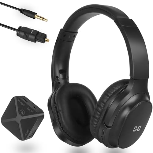 Wireless Headphones for TV Watching, 2.4G RF Headset for Seniors, Optical & 3.5mm Connection...