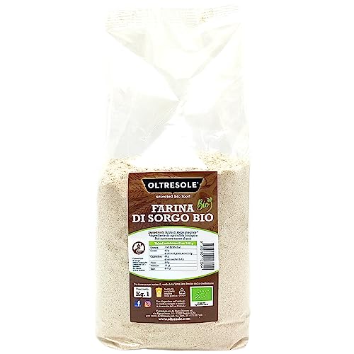 Oltresole - Farina Biologica Italiana di Sorgo Gluten Free 1 Kg - Adatta a Tutti i Consumatori, Senza OGM, Ideale per Celiaci