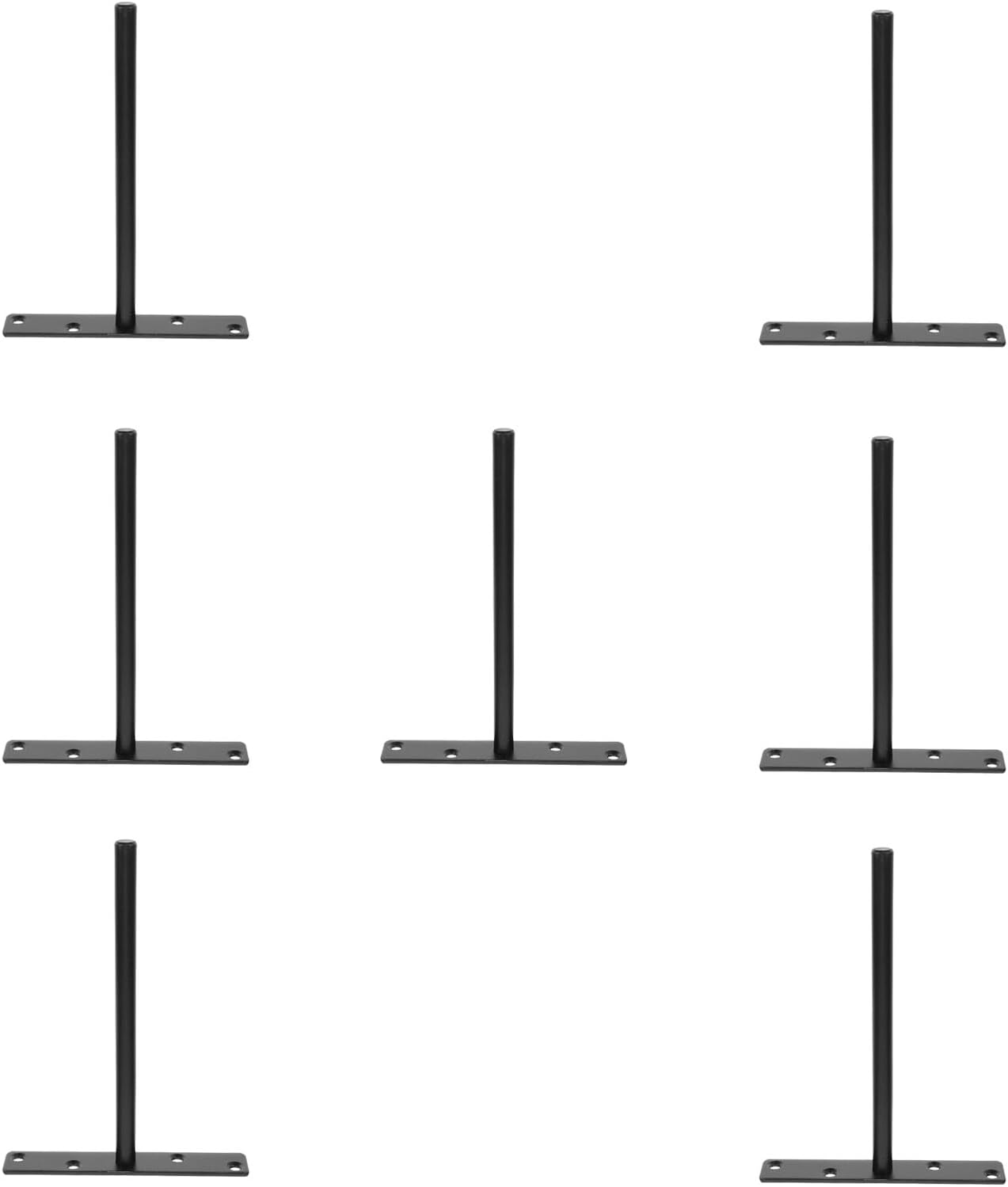 7pcs Heavy Duty Invisible Floating Shelf Brackets, Black Metal Hidden Wall Shelf Supports for Mantel, Bookshelves, and Decorative Storage