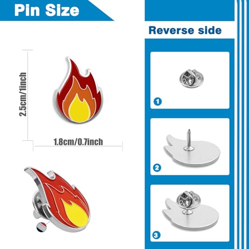 Image of 10 /20 /50 /100 Pack Fire Flame Lapel Pins Bluk - Campfire It's Fire Hard Enamel Pin Gift Accessory Badge Brooch Souvenir For Bags Clothing Backpacks Hat Accessories