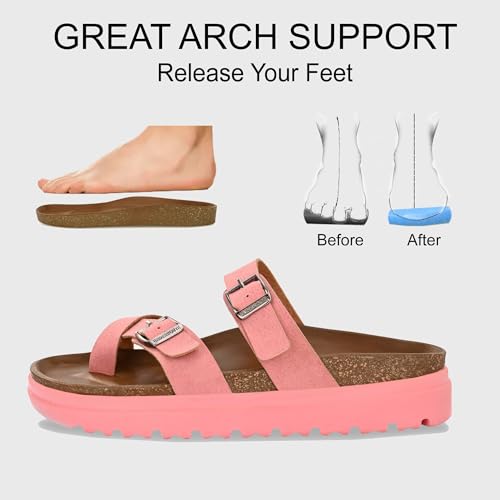 Image of Centrino Women's Berkin-Style Slip-On Sandals | Open Toe Design | Soft PU Footbed | Lightweight & Comfortable | Arch Support | On-Grip Sole | Casual Outdoor Wear (9228)