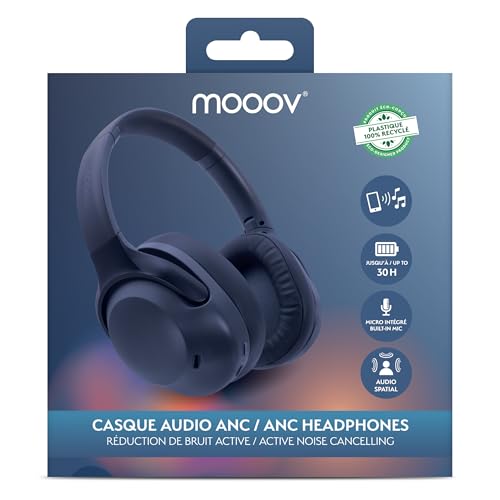 Casque Bluetooth sans fil ANC à réduction de bruit active 30h effet spatial