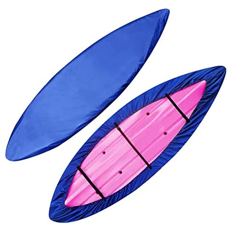 VINPATIO 600D Kayak Cover Canoe Cover Fits 16-18 ft, 600D Solution-Dyed Polyester Heavy Duty Waterproof Kayak Storage Cover, Blue Cover