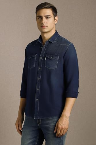 Image of Louis Philippe Men's Cotton Solid Slim Fit Shirt
