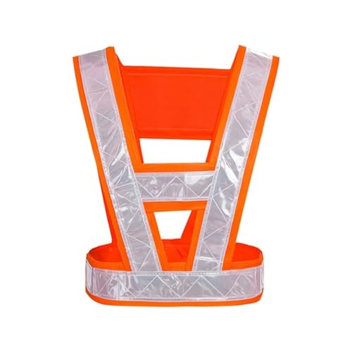 SHBHWS Chalecos Reflectantes de Alta Visibilidad Unisex, cinturón for Correr de Noche, Trabajo y Seguridad en Ciclismo, Correa for Chaqueta de Advertencia de tráfico(Orange)
