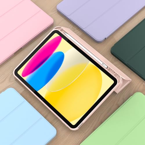 Image of ToaPoia Case for iPad (A16) 11 Inch 2025 /iPad 10th Generation 10.9 Inch 2022, Slim Trifold Stand Protective Cover with Pencil Holder and Soft TPU Back,Support Auto Sleep /Wake (Bisque)