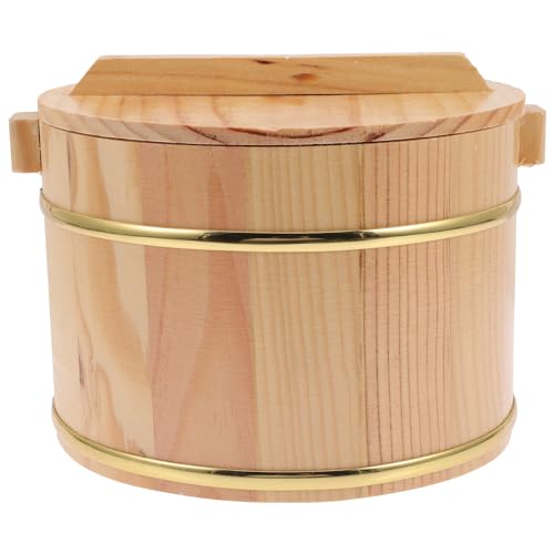 STOBAZA 1 Juego De Contenedores De Ensalada De Barril De Arroz Contenedor Para Arroz Sushi Oke Tina Para Mezclar Arroz Recipiente De Madera Para Hangiri Recipiente Para Cocinar