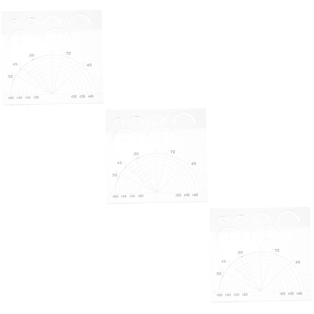 SEWACC 3piezas Regla Acolchado Acrílica Semicircular Multi- Para Cortar Plantilla De Costura y Patchwork Para Manualidades y Proyectos