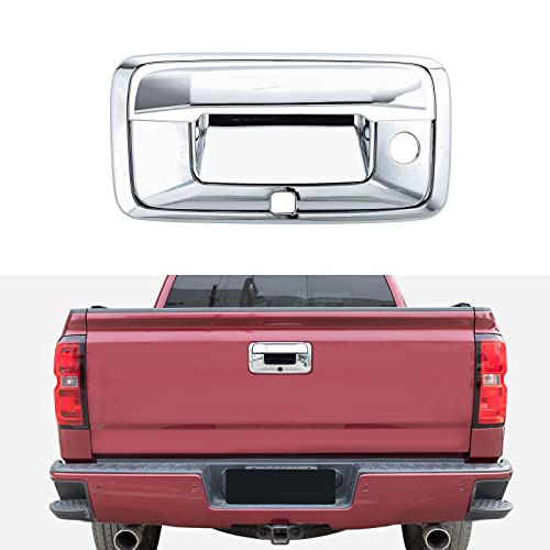 Jeliker Porta-malas da porta traseira da tampa da guarnição da tigela da maçaneta da porta traseira, acessórios exteriores, acabamento ABS para Chevrolet Silverado e GMC Sierra 2014-2018 cromado