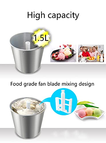 BAHAOMI Softeismaschine,Eismaschine Home 1,5 L Weich- / Hart-Eismaschine,Keine Vorkühlung Erforderlich,LCD-Bildschirm… – Bild 7