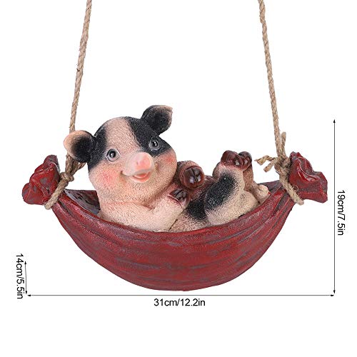 Standbeelddecor, het standbeeld van de harswerf, parkdecoratie voor de binnenplaats van de binnenplaatsgemeenschap Toneeldecoratie(Swing bloem varken) - Image 6