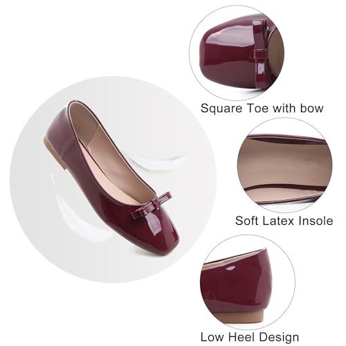 Image of Dear Time Women's Casual Foldable Ballet Flats Square Toe Ballerina Flats Shoes Comfortable