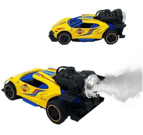 Image of Alloy Metal Die-Cast Street Racing Car 1:36 - Pull Back Toy Car with Mist Smoke Spray, Lights & Music | High-Speed Model Car for Kids Ages 3+ (Multicolor)