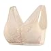 BUKINIE Reggiseno sportivo push-up, taglie forti con chiusura frontale in pizzo, comodo e traspirante, biancheria intima per le donne Allenamento quotidiano Fitness Yoga L-5XL Beige XXXXL