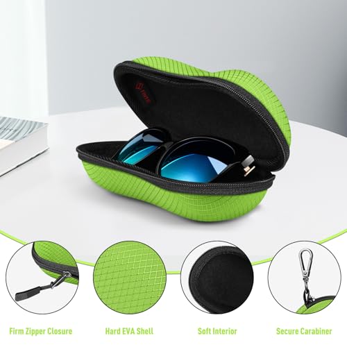 Image of FINTIE Sunglasses Case, Hard EVA Shell Shockproof Sport Glasses Case with Metal Carabiner Travel Zipper Eyeglasses Holder