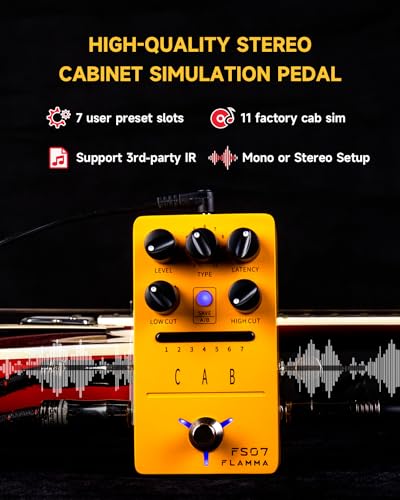 Image of FLAMMA FS07 Stereo Simulation Pedal Electric Guitar Simulator Effects Pedal with 7 User Preset Slots Support IR Loading Software Editing