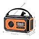 12000 MAh Notfall-Wetterradio, Tragbares Notfall-Wetterradio, Solarradio, Handkurbel-Wetterradio mit Taschenlampe, LED-Leselampe für Camping (ORANGE)