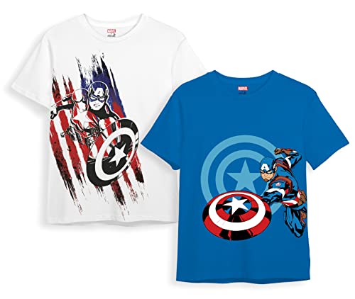Image of minicult Marvel's Avenger Regular Fit Character Printed Tshirt for Boys and Girls (Avengers)(Blue 4)(Pack of 1)