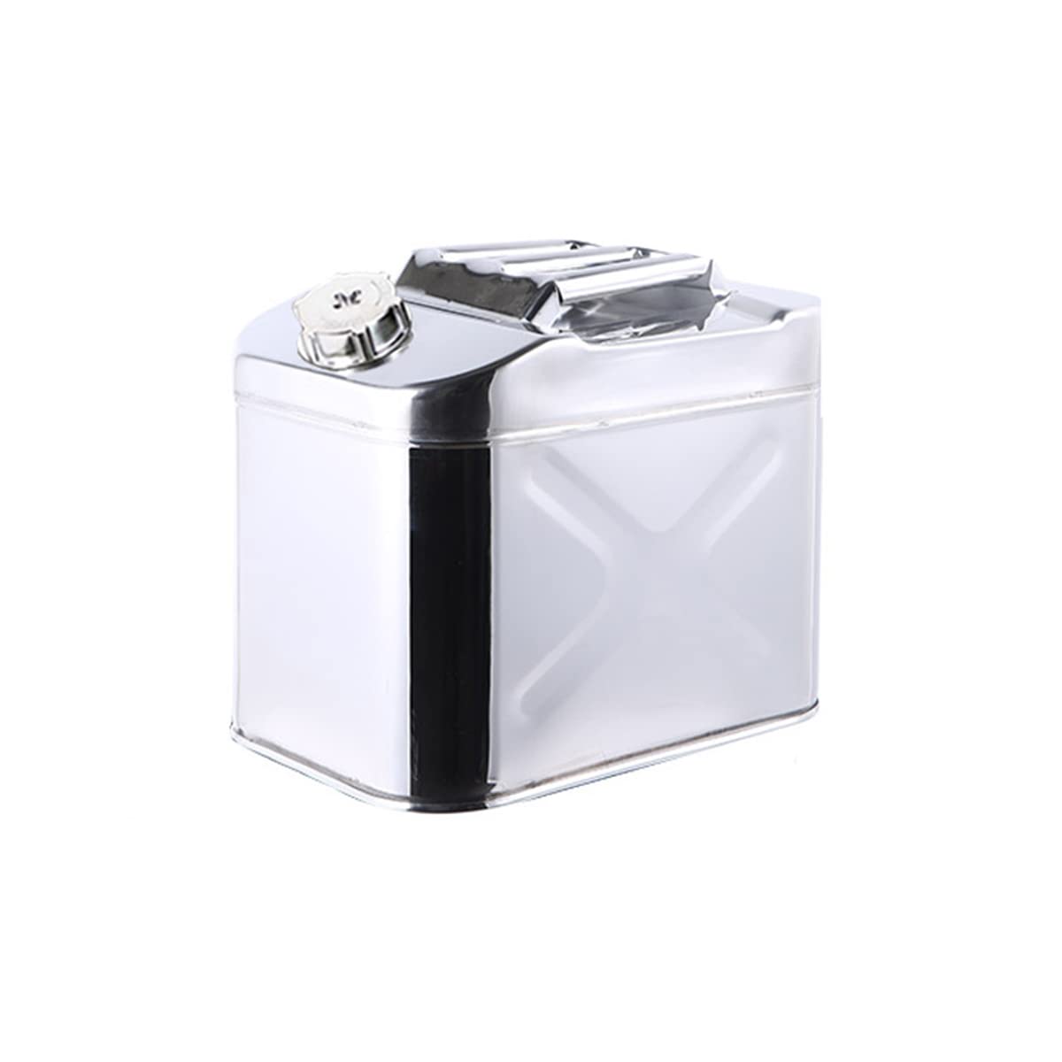 Bidón de Gasolina Cuadrado de Acero Inoxidable 304 con Filtro Integrado, guía de Aceite, bidón metálico para Gasolina y diésel, 20 l, Grueso (20 l Doble)