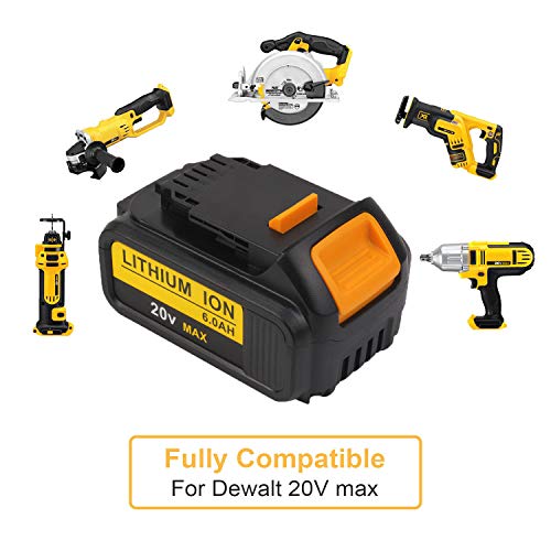 NextCell Li-Ion 6.0Ah 20 volt 20V battery for Dewalt DCF880 DCF880M2 DCF880C1-JP DCF883B DCF883L2 DCF883B DCF885 DCF885B DCF885C2 DCF885L2 DCF885L2 DCF885N DCF886 DCF895B DCF895C2 DCF895L2 DCF895L2