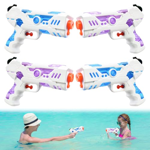 KBIBCK Wasserpistole für Kinder, 4 Stück Wasserpistole Spielzeug Klein, Wasserspritzpistole mit Großer Reichweite bis zu...