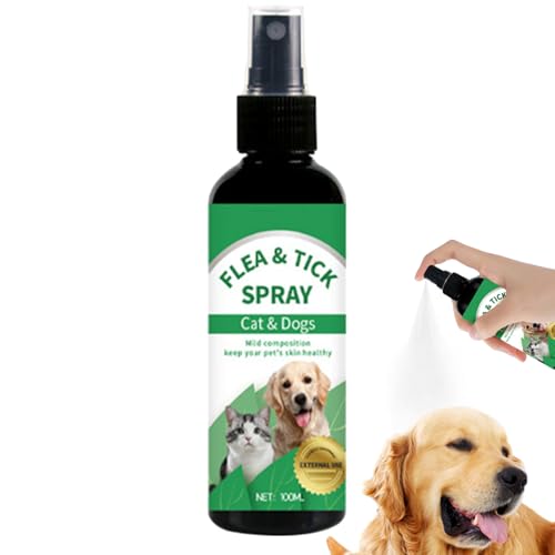 犬用ダニよけスプレー ノミ 、ペット駆虫液 猫 ノミダニ駆除薬 、猫・犬用 ノミ、100ml ペット用ダニよけスプレー 猫 犬用 ノミ マダニクレンザー 犬用ダニよけスプレー ノミ 猫犬用 ペットの皮膚洗浄 ダニ予防と保護 犬猫用の携帯用犬用駆虫液