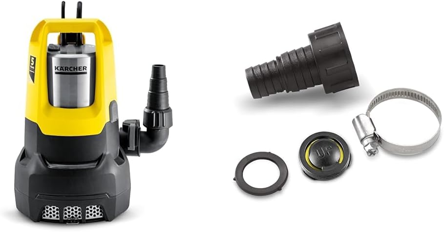 Kärcher SP 22.000 Dirt Level Sensor Submersible Pump for Dirty Water, Flow Rate: 22,000 l/h & 6.997-359.0 Anschluss (geeignet Fuer Saugschlauch 3/4 Zoll+ 1 Zoll)