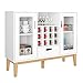 Produktbild HOMECHO Buffetschrank Weiß Sideboard mit Weinregal Bar Weinschrank mit 12 Flaschen Anrichte für Küche Wohnzimmer Arbeitszimmer 100x80.5x33 cm