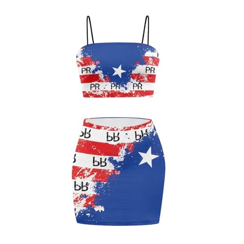 Image of 2025 Sexy Spaghetti Strap Crop Tops and Bodycon Skirt Casual 2 Piece Set S-4XL